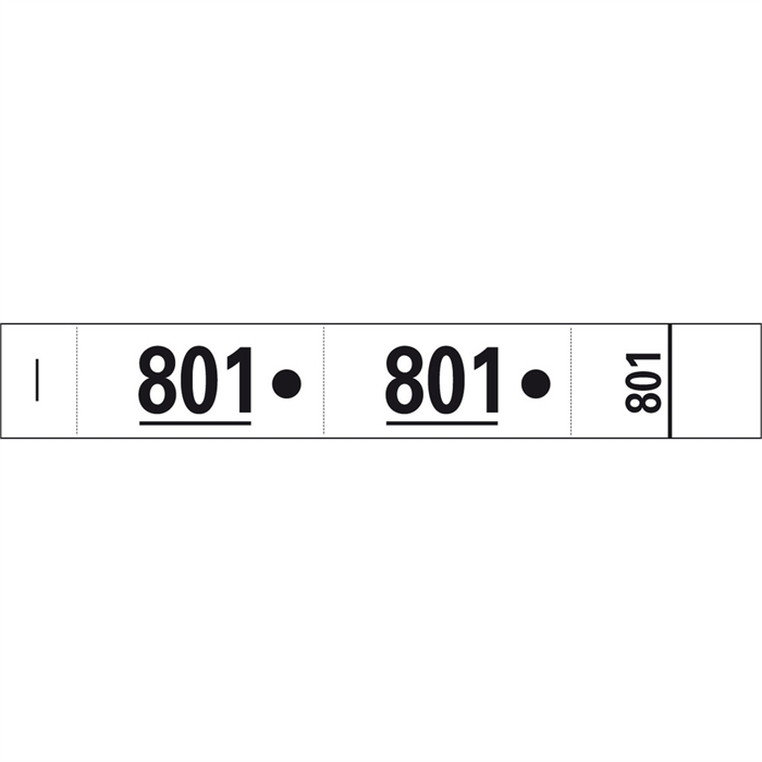 Image de 1 x carnet de 50 tickets vestiaires numérotés de 3 volets (dont 2 volets avec trous) - Format 20x3 cm - Blanc