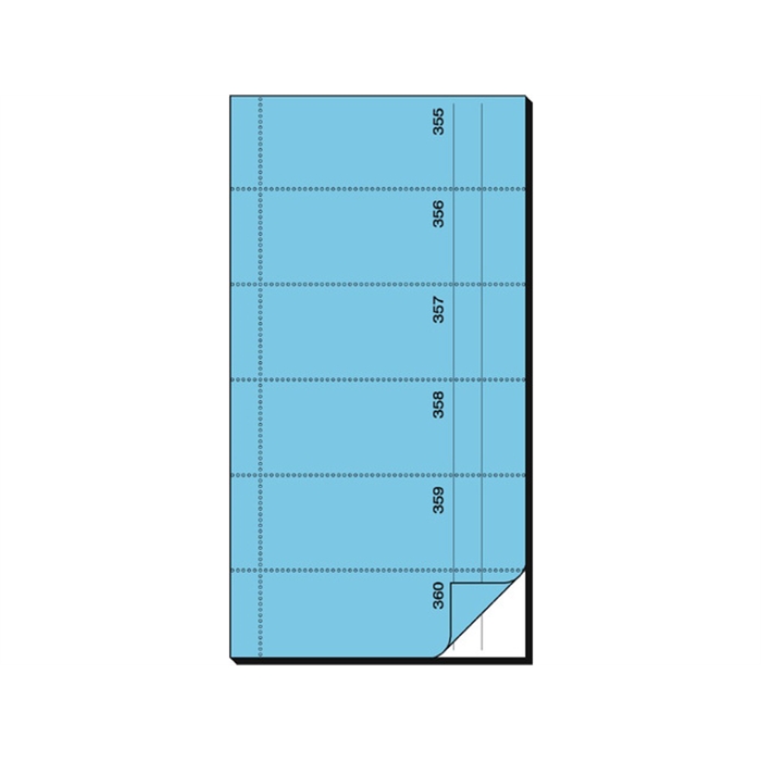 Afbeelding van bonboekje Sigel zelfdoorschrijvend 10,5x20cm 360 nrs blauw