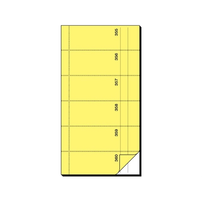 Afbeelding van bonboekje Sigel zelfdoorschrijvend 10,5x20cm 360 nrs geel