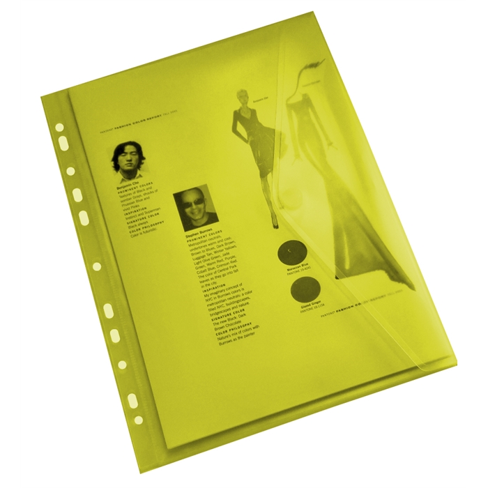 Image de EXXO Enveloppe porte document à velcro A4 En PP Tranche perforée Gaune - 10 pcs