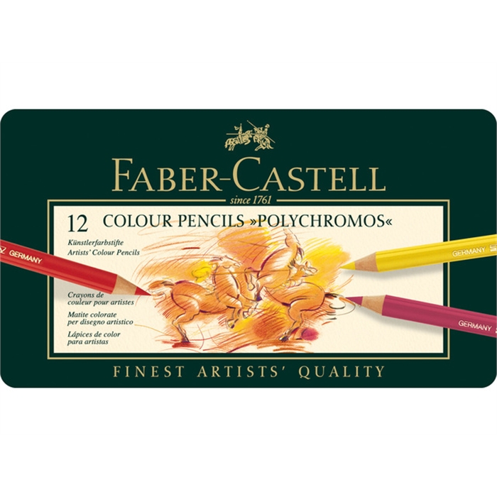 Afbeelding van kleurpotlood Faber-Castell Polychromos etui à 12 stuks