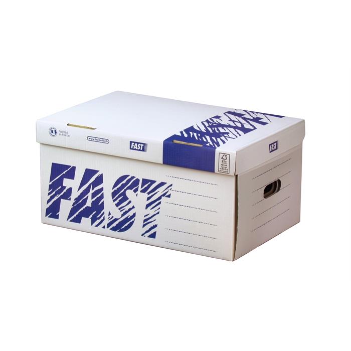 Image de FAST caisses 52x35x26cm carton blanc/bleu