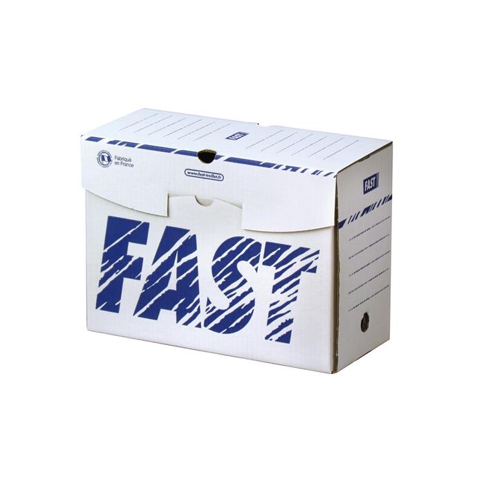 Image de FAST boîtes archives 25x33X15cm carton blanc/bleu lot 1200