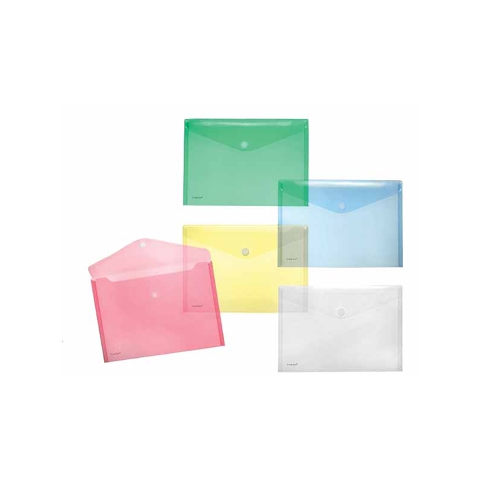 Afbeelding van Foldersys A4 Transparante velcro enveloppen met vouwrand