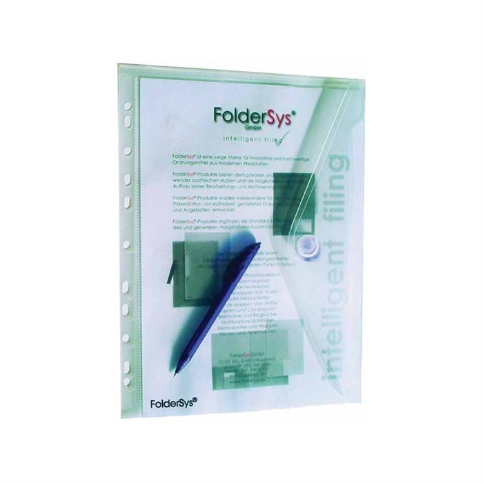 Afbeelding van Foldersys A4 transparant en geperforeerd velcro zakje met klittenband