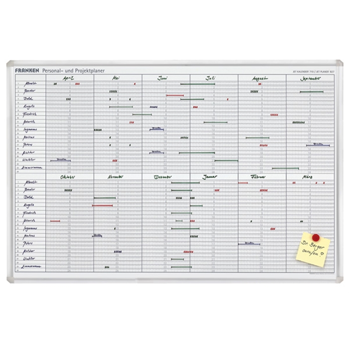 Image de Planning Personnel, 24 Positions. Champs des index 80 x 10 mm, 90 x 60 cm (IxH)