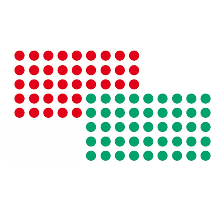 Image de Pastilles rouges et vertes, autocollant, Ø 19 mm, 1040 pièces