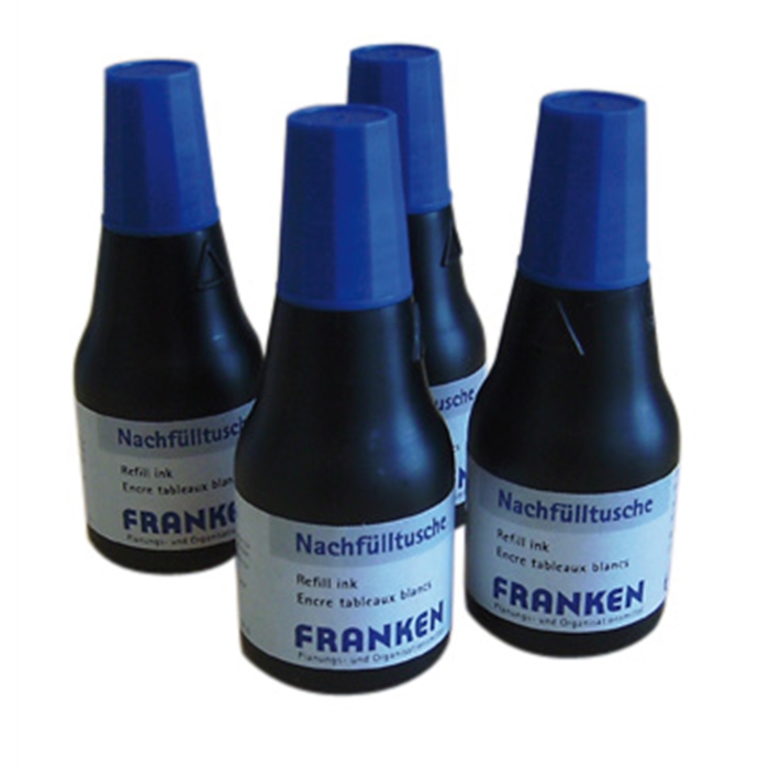Afbeelding van Inkt voor boardmarkers. Kleur: blauw. Inhoud verpakking: 4x 25 ml.
