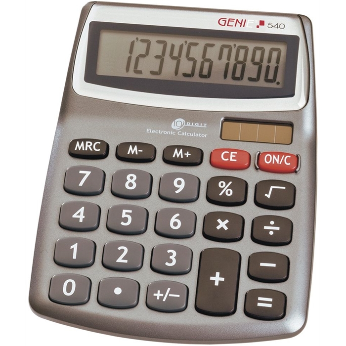 Image de GENIE 540 - Calculatrice de bureau à 10 chiffres Double alimentation