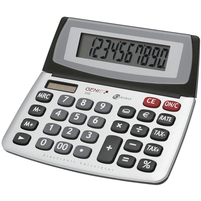 Image de GENIE 550TE - Calculatrice de bureau à 10 chiffres Double alimentation Euro TAX