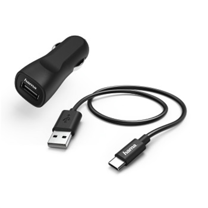 Afbeelding van Auto-oplaadset, USB Type-C, 2,4 A, zwart
