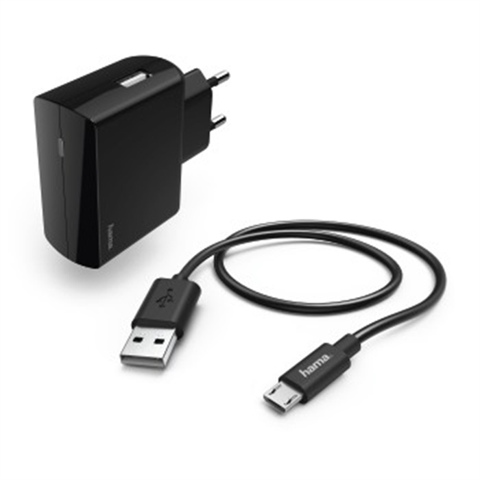Image de Kit charge secteur, micro-USB, 2,4 A, noir