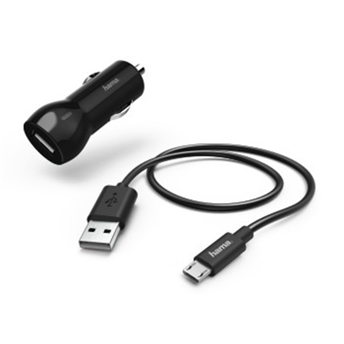 Afbeelding van Auto-oplaadset, micro-USB, 2.4 A, zwart