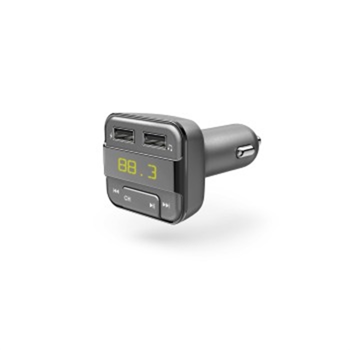 Afbeelding van Bluetooth-FM-transmitter met USB-oplaadfunctie, grijs