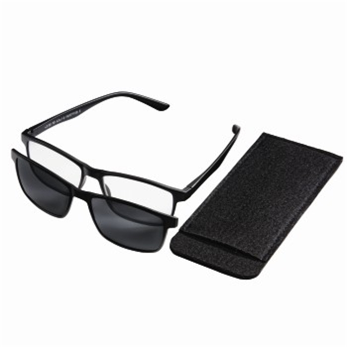 Afbeelding van Leesbril met magnetische zonneclip, kunststof, zwart, +1,5 dpt / Leesbril