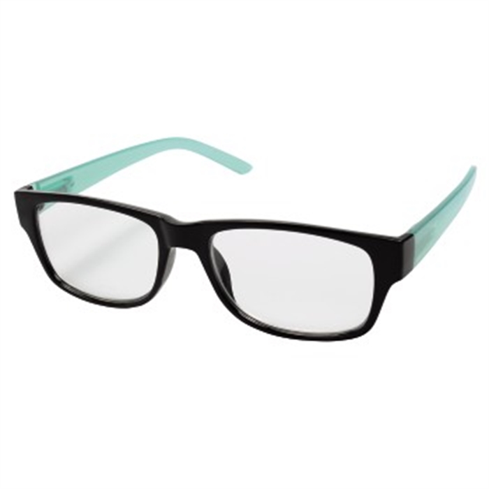 Image de Paire de lunettes de lecture, en plastique, noir/turquoise, +1,5 dioptries / Lunettes de lecture