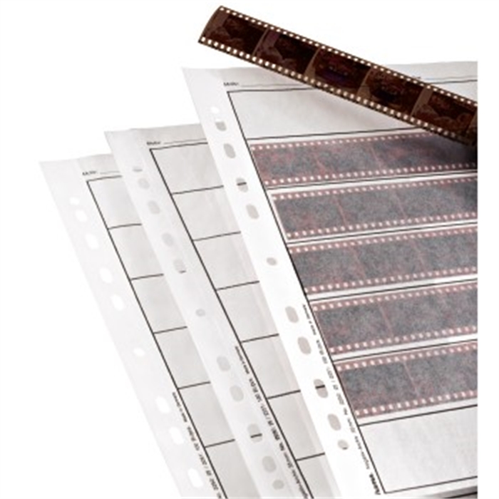 Image de Étuis à négatifs, papier cristal, 7 bandes de 6 négat., 24x36cm, 25p. / Pochettes pour négatifs
