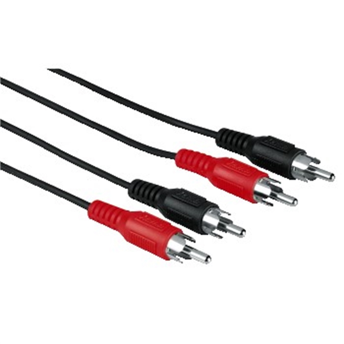 Image de Câble audio stéréo, 2 RCA mâles - 2 RCA mâles, 1,50m, Noir / Câbles RCA