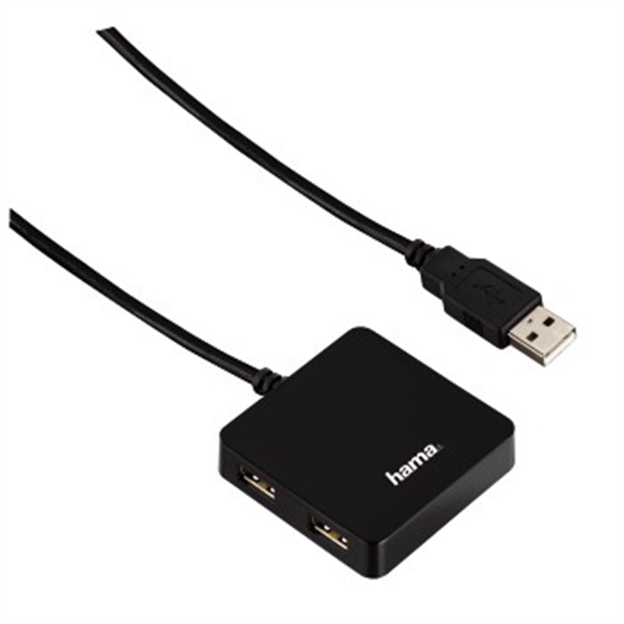 Image de Hub USB 2.0, 1:4, alimenté par bus, Noir / Hub compact