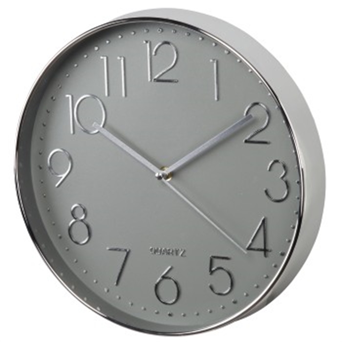 Image de Horloge murale Elegance, Ø 30 cm, silencieuse, argentée/grise / Horloge