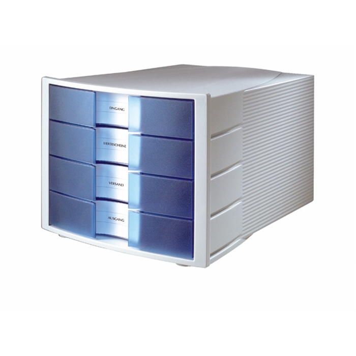 Picture of Module tiroirs HAN Impuls 4 tiroirs fermes transparent bleu