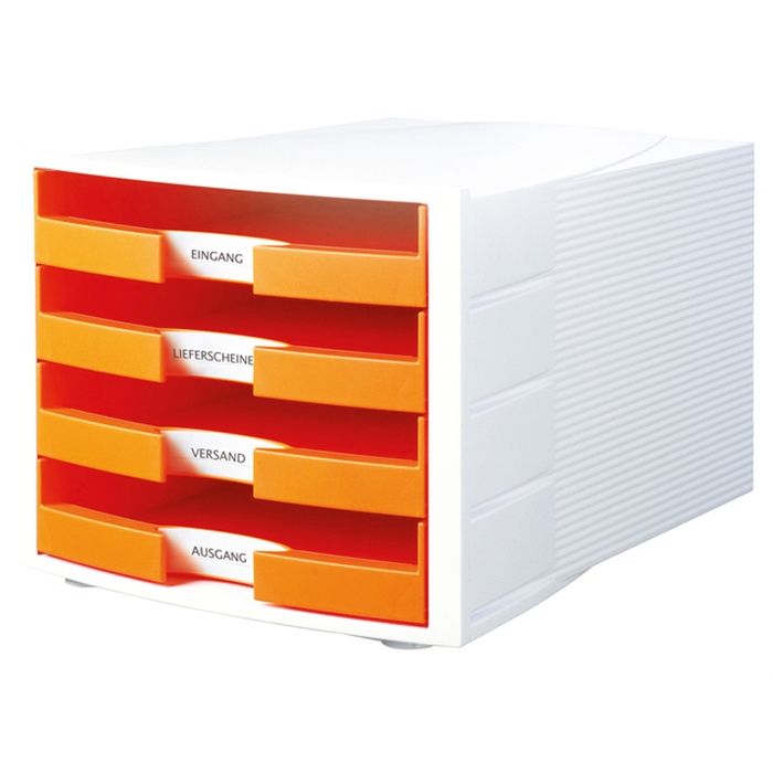 Image de Module tiroirs HAN Impuls 4 tiroirs ouvres gris/orange