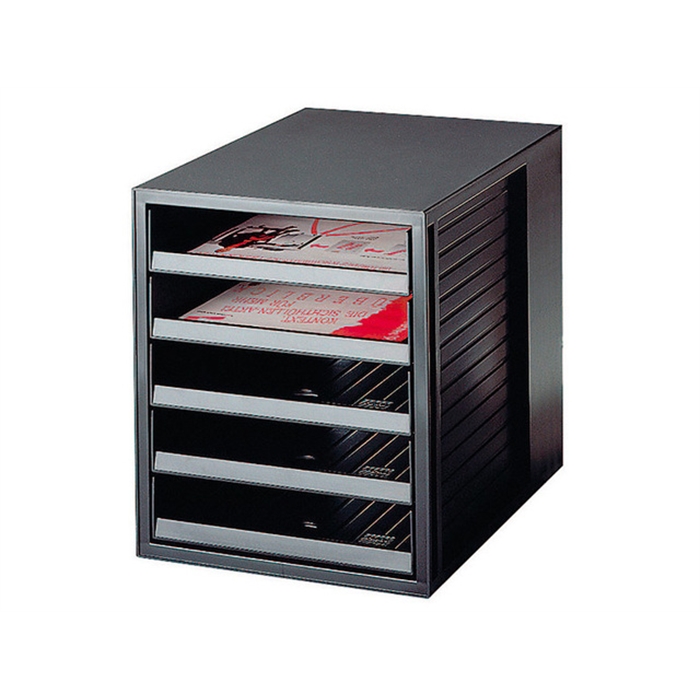 Image de Module tiroirs HAN 5 tiroirs ouverts noir