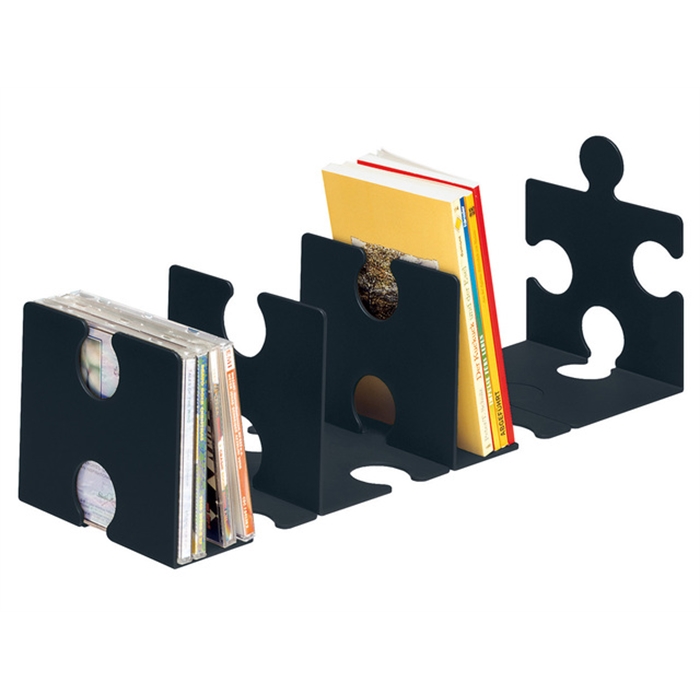 Afbeelding van boekensteun HAN Puzzle set a 2 stuks zwart