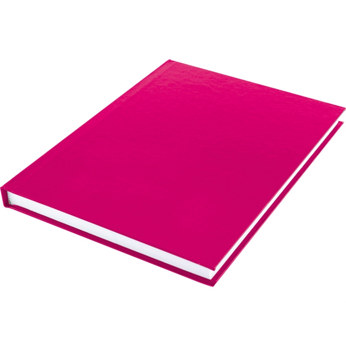 Afbeelding van schrift Kangaro A5 harde kaft cover roze, 80 grams, 80 pagina's                           gelinieerd met kantlijn