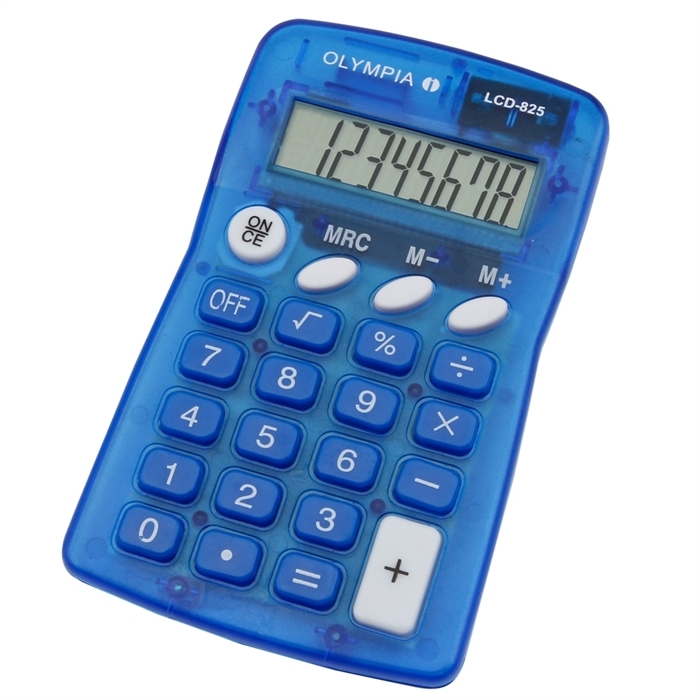 Picture of OLYMPIA LCD825B pocket size calculator 8 digits display Blue