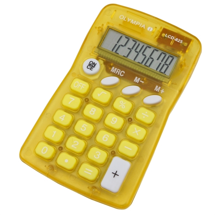 Picture of OLYMPIA LCD825Y - Pocket size calculator 8 digits display Yellow