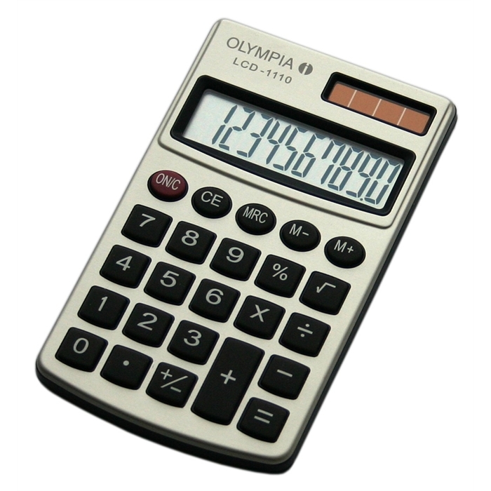 Image de OLYMPIA LCD1110S - Calculatrice Argenté - Ecran 10 chiffres - Double Alimentation