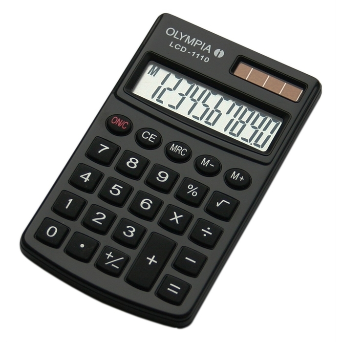 Image de OLYMPIA LCD1110K - Calculatrice de poche Double alimentation Noir