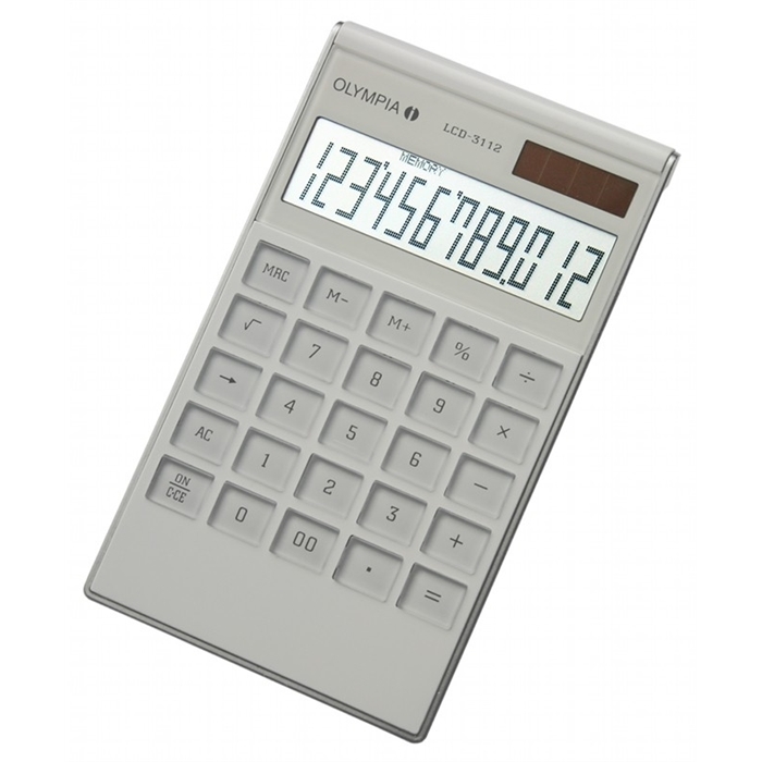 Afbeelding van OLYMPIA LCD3112W - Buro rekenmachine met Dot MATRIX scherm Wit