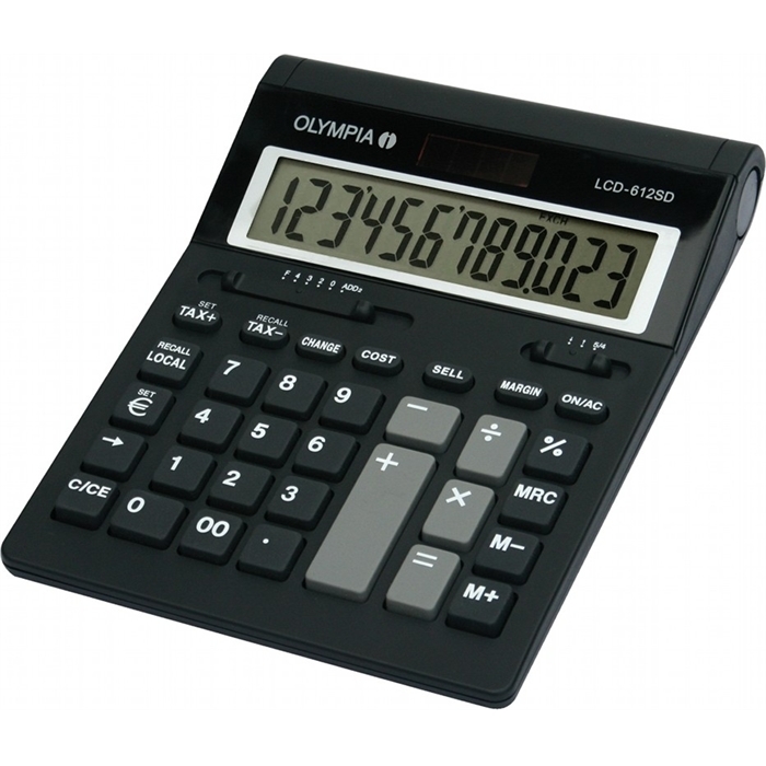Image de OLYMPIA LCD 612 - Calculatrice grond format idéal pour bureau Noir