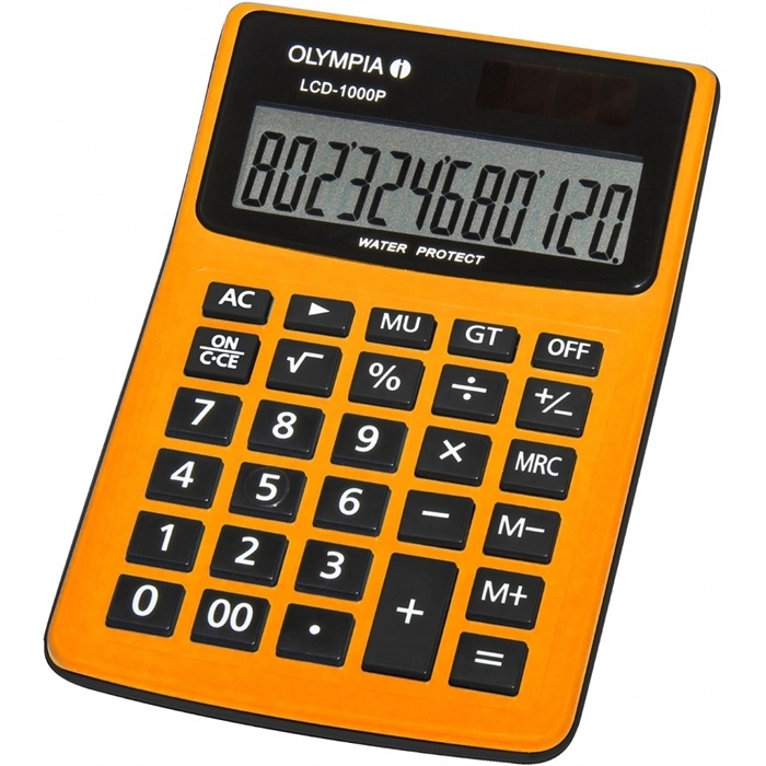 Image de OLYMPIA LCD1000P - Calculatrice Résistance à l'eau et poussière Orange