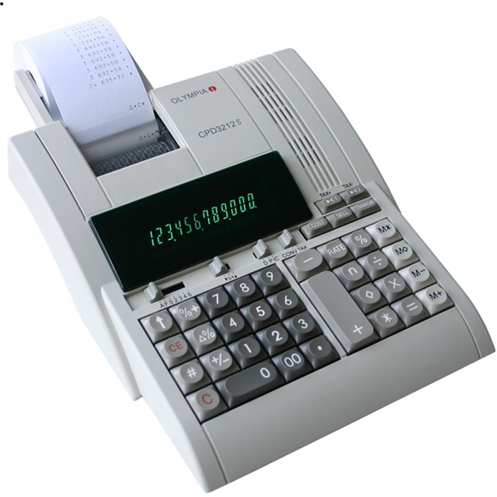 Image de OLYMPIA CPD3212S - Calculatrice imprimante avec rouleau encreur noir-rouge