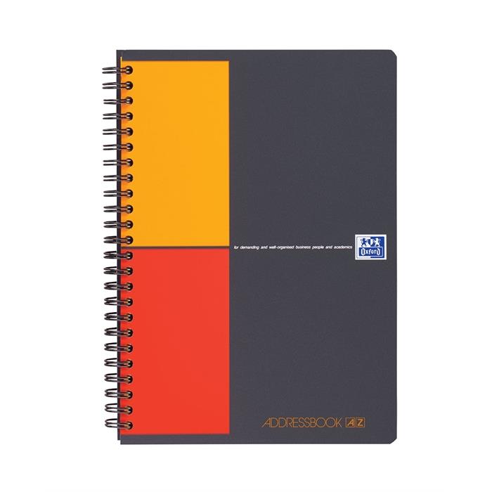 Picture of OXFORD International Addressbook A5 Polypropylene Cover Twin-wire Specific Ruling 144 Pages Grey