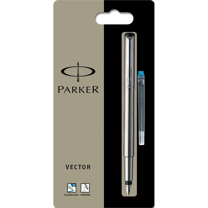 Picture of Parker Vector fountain pen STEEL Medium Blister 