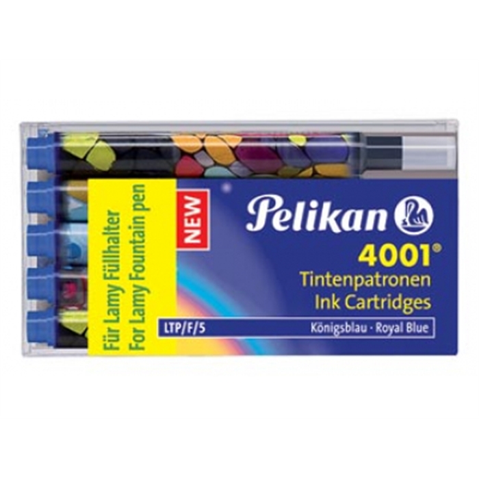 Image de Pelikan 4001 - étui de 5 cartouches d'encre pour stylo plume LAMY Bleu royal