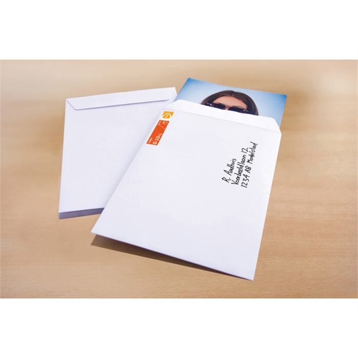 Afbeelding van akte envelop Raadhuis 220x312mm EA4 wit gegomd doos a 250   stuks