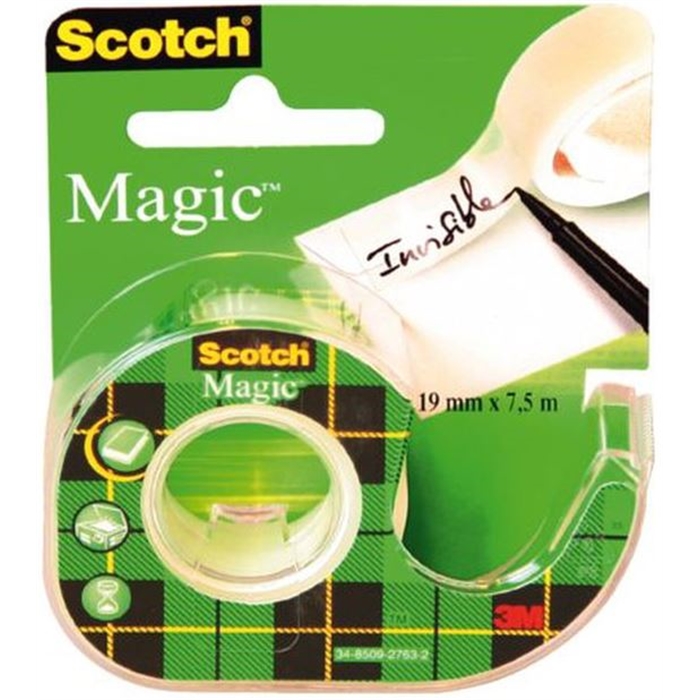Image de Scotch 81975D - Magic Adhésif invisible 19mmx7,5m + dérouleur