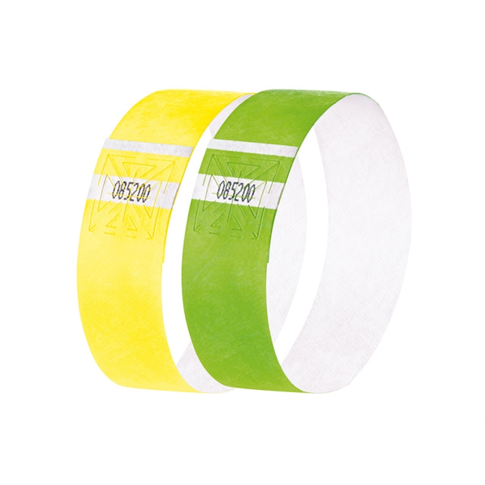 Image de evenementenbandjes Sigel      super soft 255x25mm 2 kleuren                               assorti geel&groen 120 st