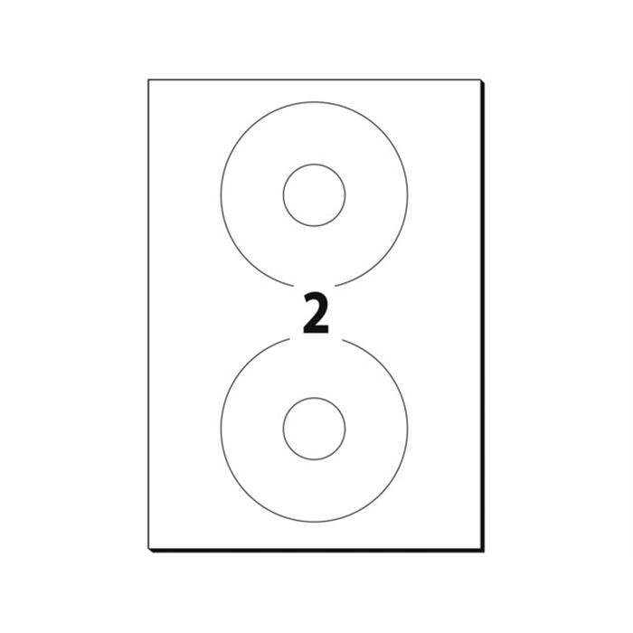 Image de Etiquette CD Sigel universelle 117mm blanc bte. de 50 flles