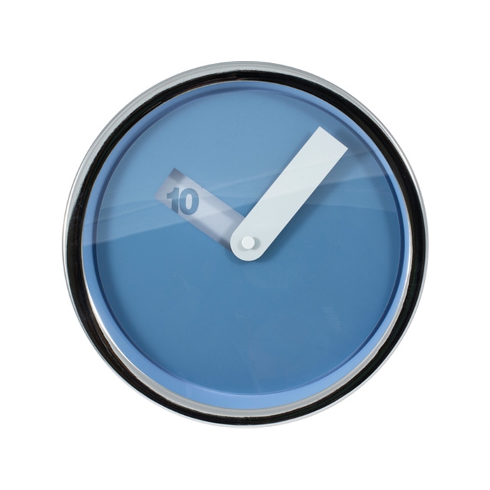 Image de Horloge murale TIQ design chrome dia. 200 mm bleu