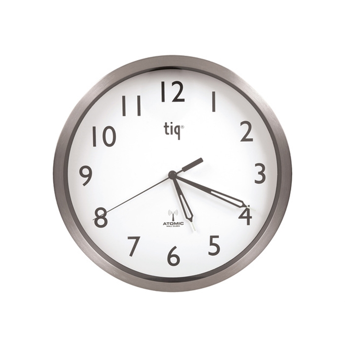 Image de Horloge murale TIQ RC dia. 250 mm aluminium, cadran blanc   sans trotteuse