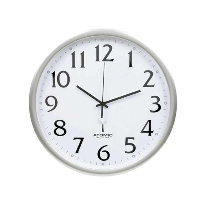 Image de Horloge murale TIQ dia. 350 mm plast, argenté cadran blanc