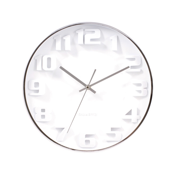 Image de Horloge murale TIQ dia. 335 mm aluminium, cadran blanc      silencieuse