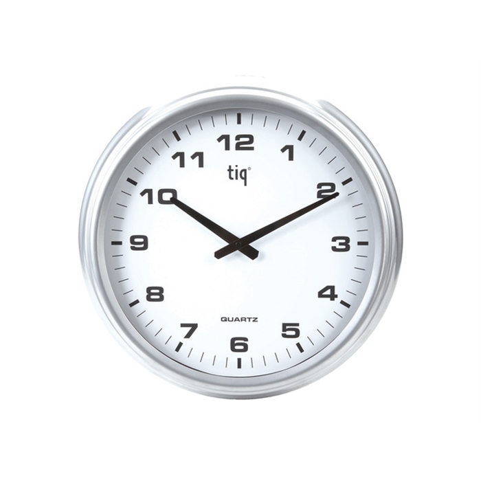 Image de Horloge murale TIQ Outdoor dia 350mm métal argenté, cadran  blanc adaptateur incl.