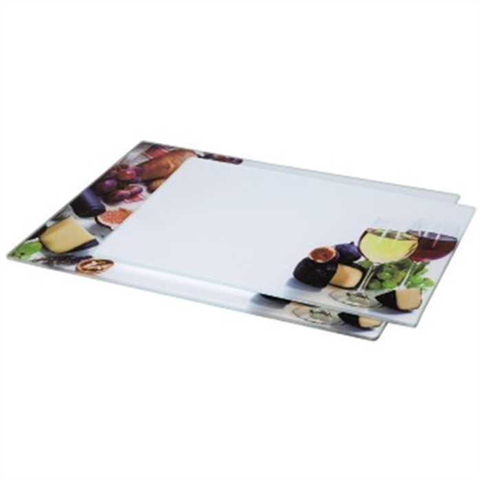 Afbeelding van Glass Cutting Plate, pack of 2, Wine design, 30x20cm, 35x25cm